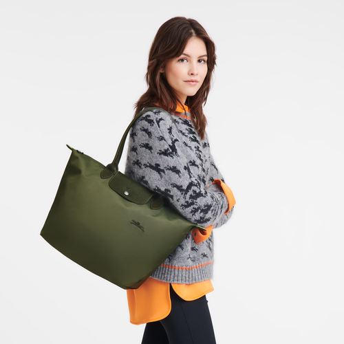 Le Pliage Green L Tote bag , Forest - Recycled canvas - View 2 of 5