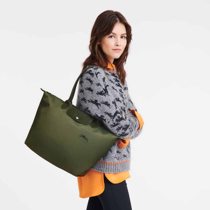 Le Pliage Green L Tote bag , Forest - Recycled canvas  - View 2 of  5