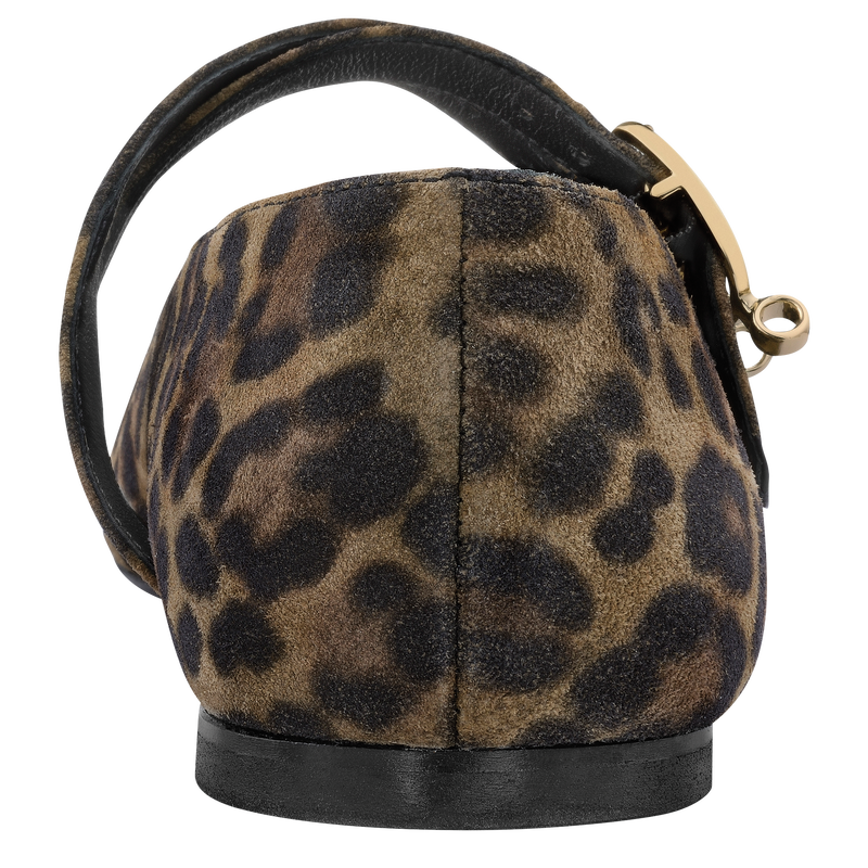 Le Foulonn&eacute; Ballerinas , Khaki - Leather  - View 3 of 4