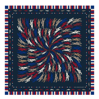Pañuelo de seda 70, Azul Marino