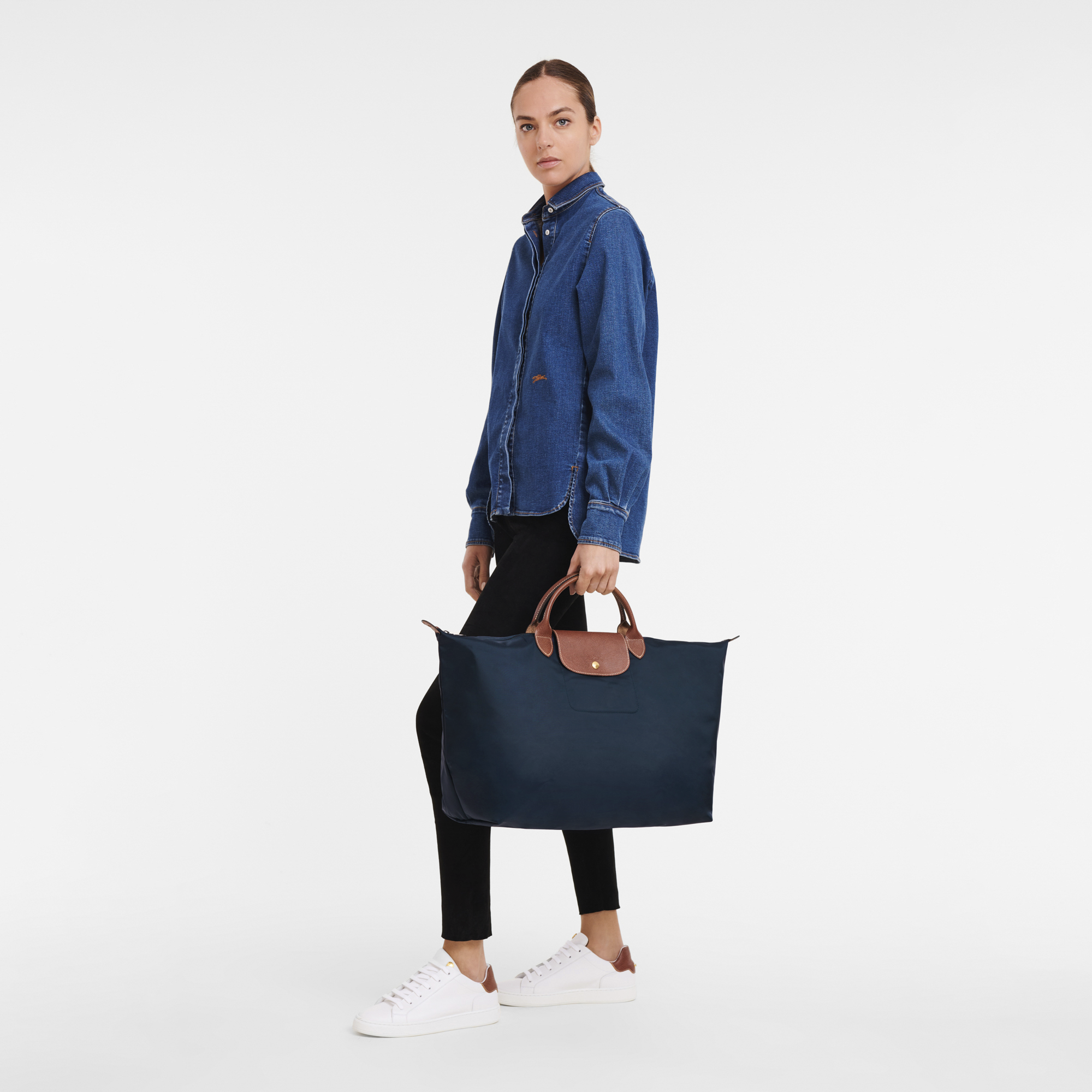 Le Pliage Original S Handbag Navy - Recycled canvas (L1621089P68)