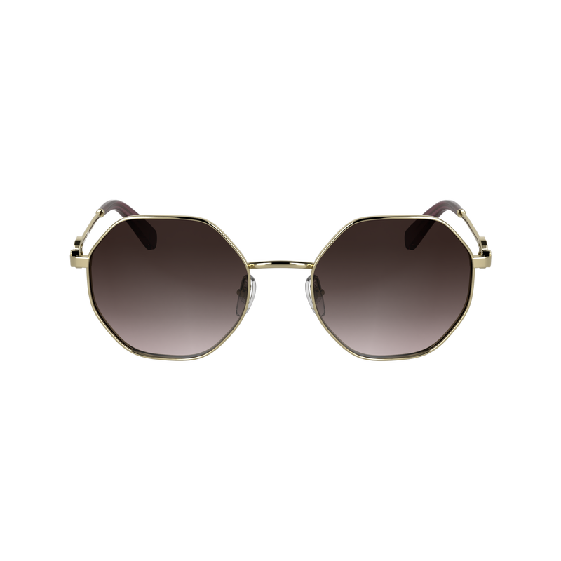 Lunettes de soleil , M&eacute;tal - Or/Marron Rose  - Vue 1 de 2