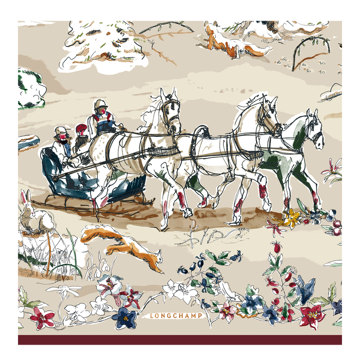 Fall-Winter 2022 Collection Silk scarf 90, Beige
