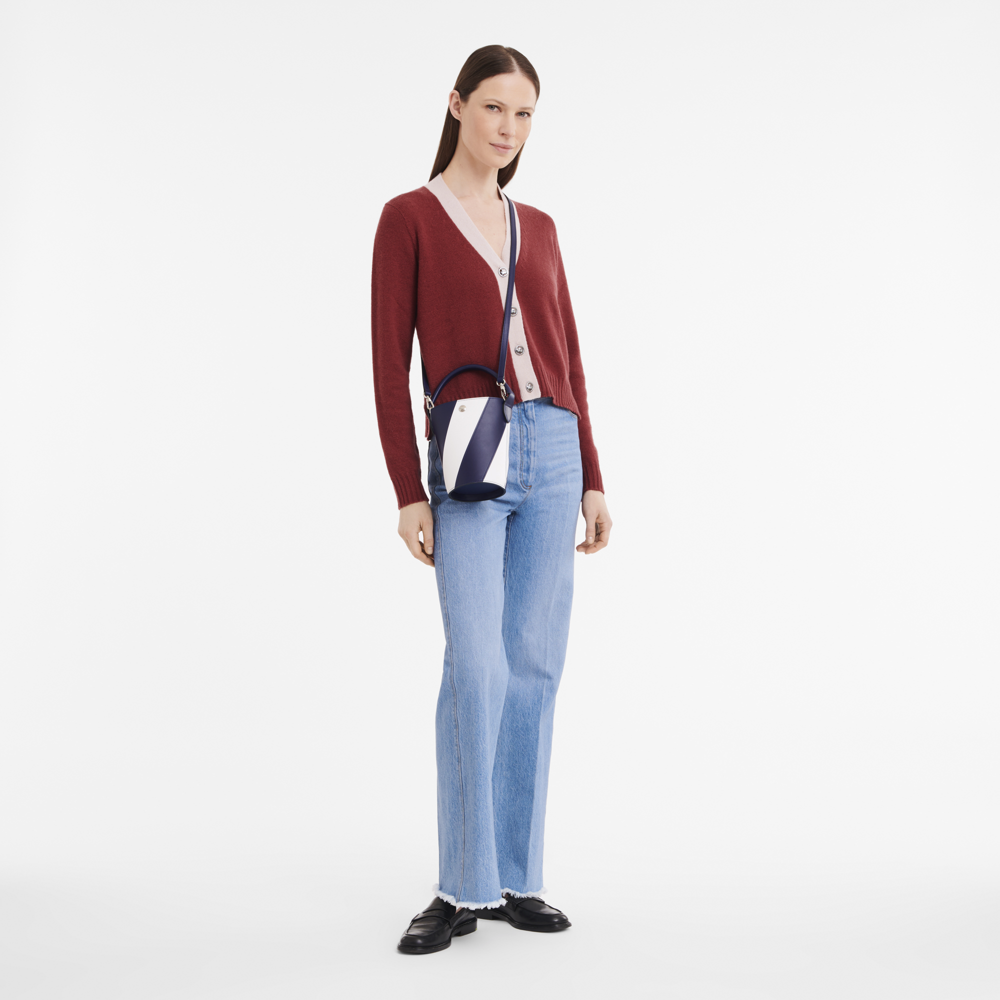 Épure Umhängetasche XS, Navy/Weiss