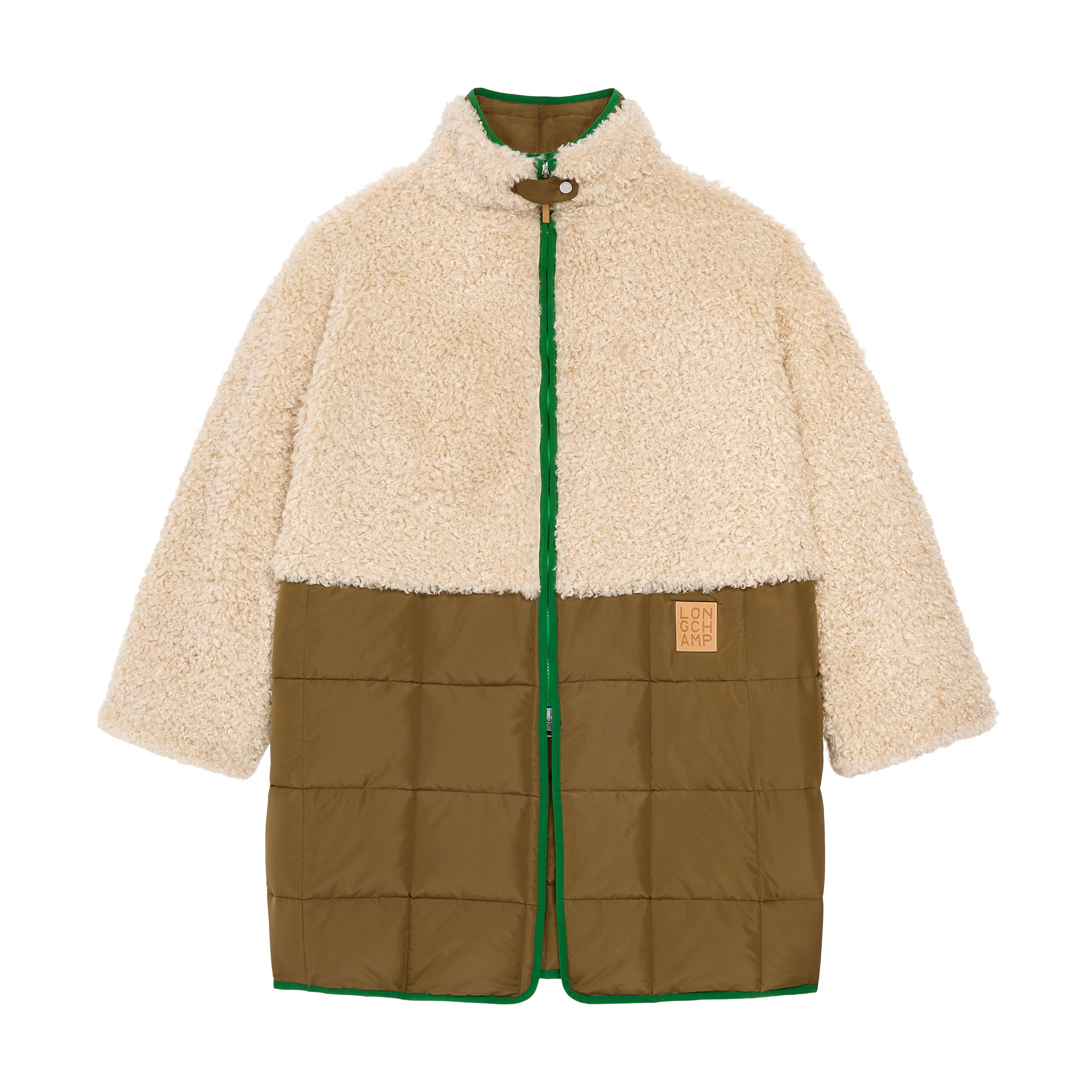 null Coat, Ecru/Olive