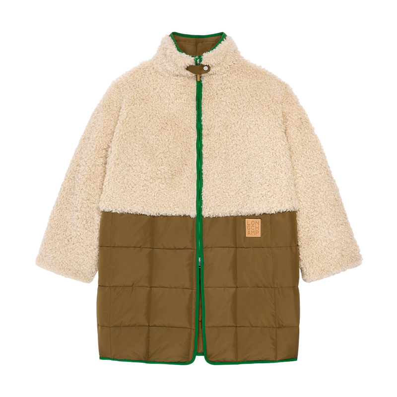 Coat , Ecru/Olive - Faux fur and quilting  - View 1 of 1