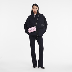 Roseau Clutch , Pink - Leather