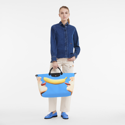 Longchamp x ToiletPaper 旅行袋 S , 藍色 - 帆布