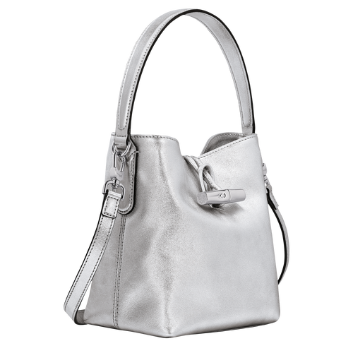 Roseau XS Bucket bag , Silver - Leather - View 3 of  5