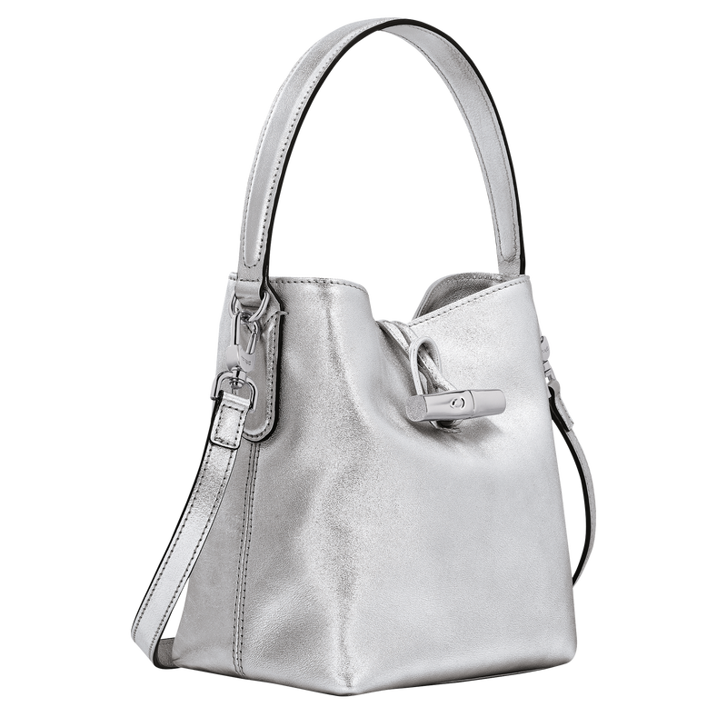 Roseau XS Bucket bag , Silver - Leather  - View 3 of  5