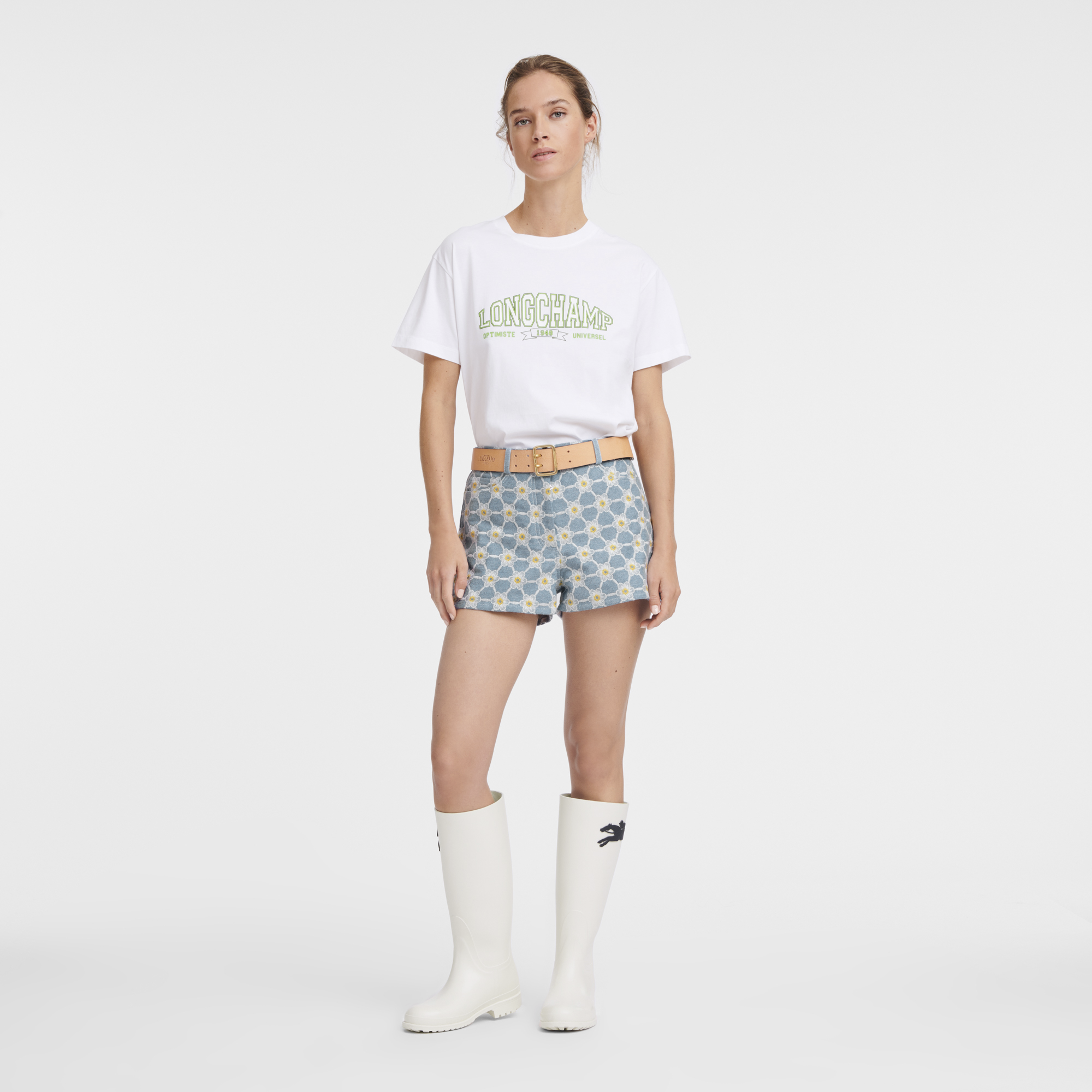 Embroidered shorts, Sky Blue - View 2 of
5 - zoom in null Embroidered shorts, Sky Blue