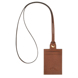 Le Pliage Original Card holder with necklace, Brown