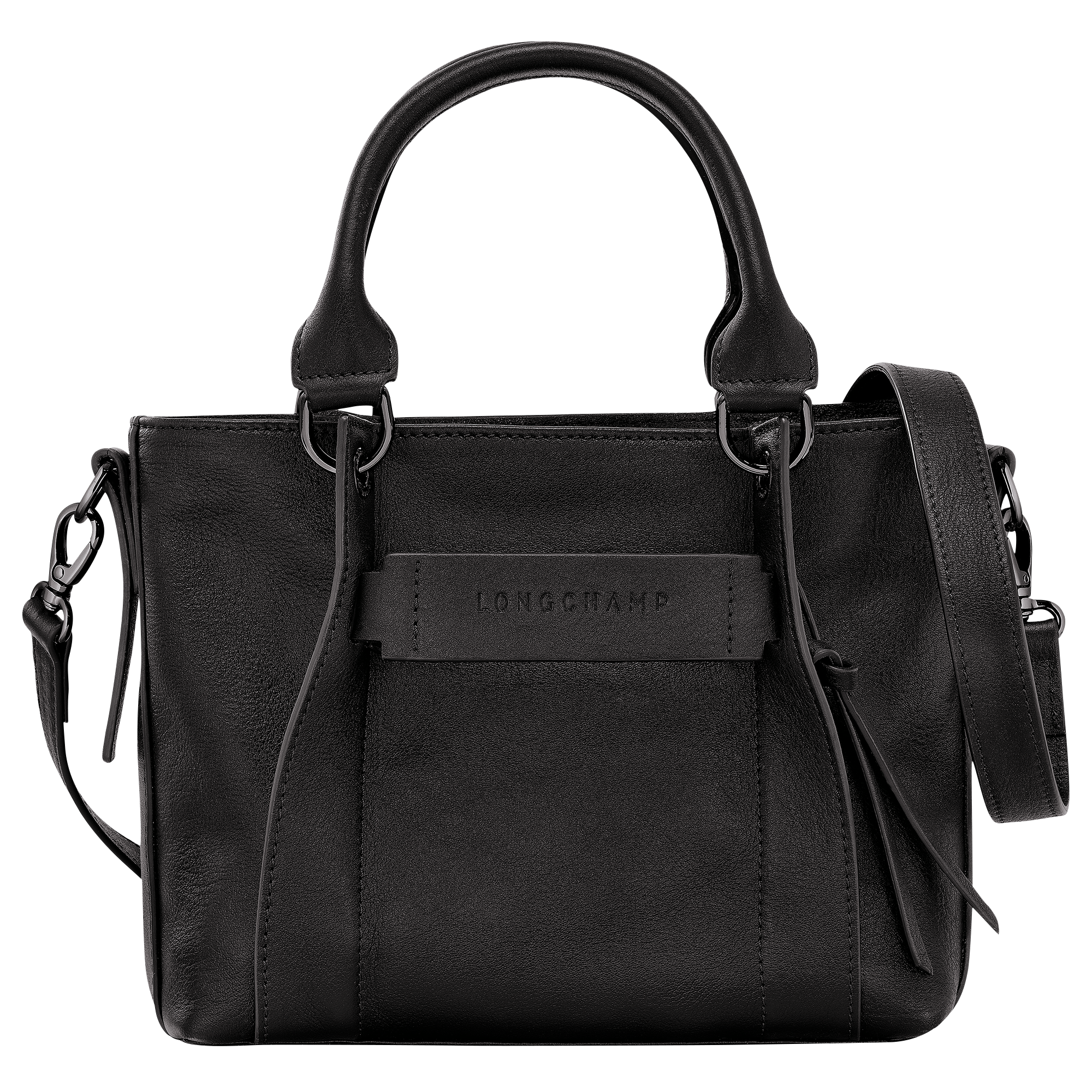 Longchamp 3D Bolso con asa superior S, Negro