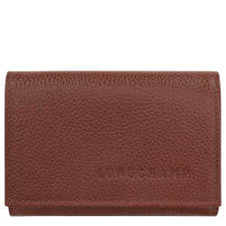 Carteira compacta Le Foulonn&eacute; , Pele - Caf&eacute;