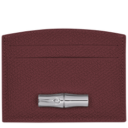 Roseau Card holder , Plum - Leather