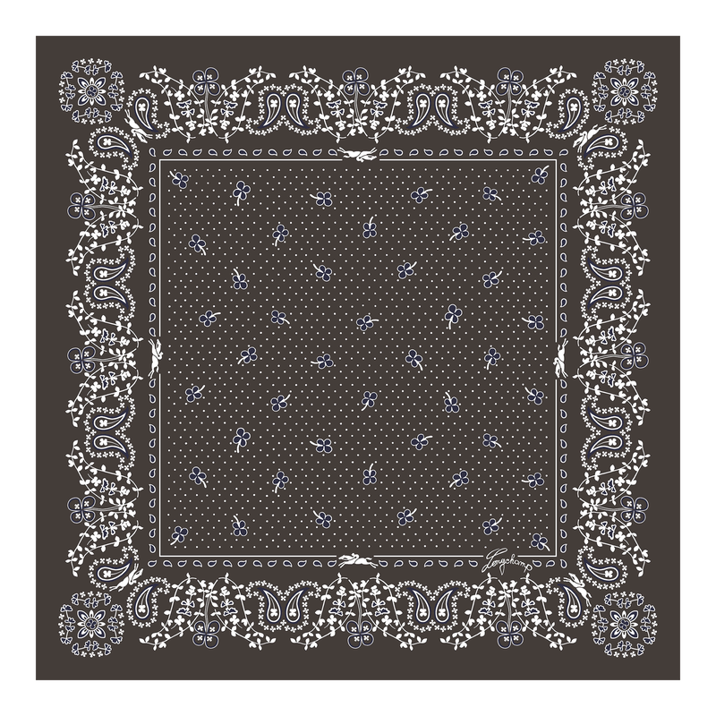 프렌치 반다나 실크 스카프 50 , 모카 - 실크  - 1 이미지 보기 3