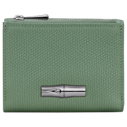 Le Roseau Compact wallet , Oregano - Leather