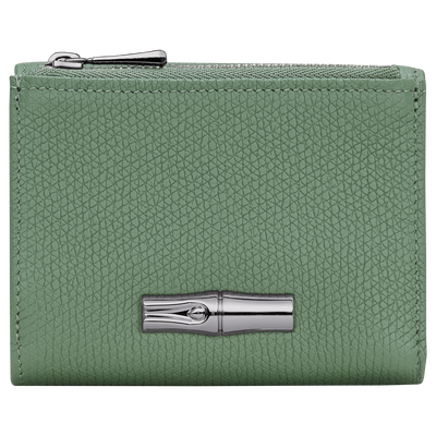 Le Roseau Compact wallet , Oregano - Leather