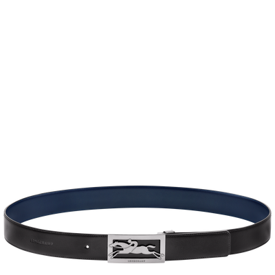 Herrengürtel Delta Box , Leder - Schwarz/Marine