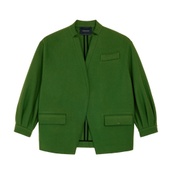 Jacket , Matcha - Wool broadcloth