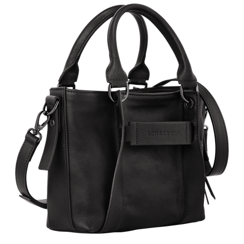 Sac à main S Longchamp 3D , Cuir - Noir - Vue 3 de 5