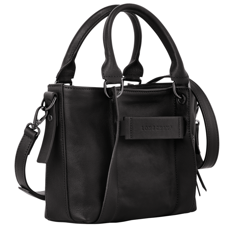 Sac à main S Longchamp 3D , Cuir - Noir  - Vue 3 de 5
