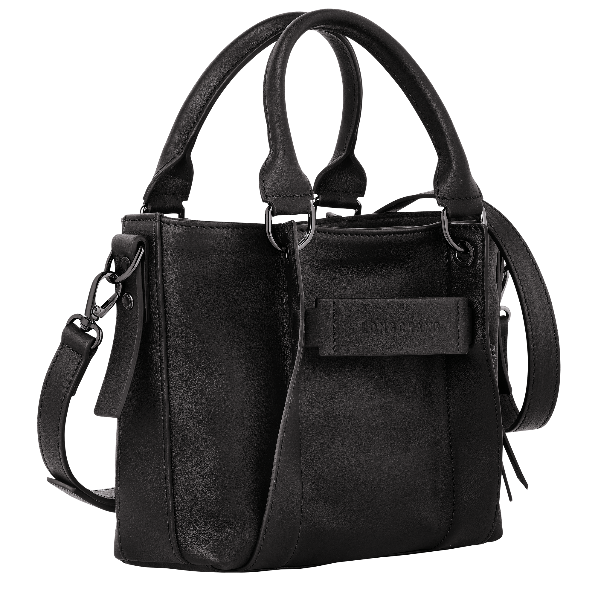 Longchamp 3D Bolso con asa superior S, Negro