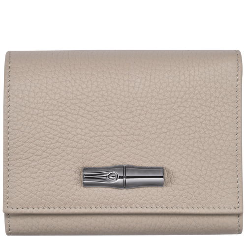 Brieftasche im Kompaktformat Roseau Essential , Leder - Hellgrau - Ansicht 1 von 3