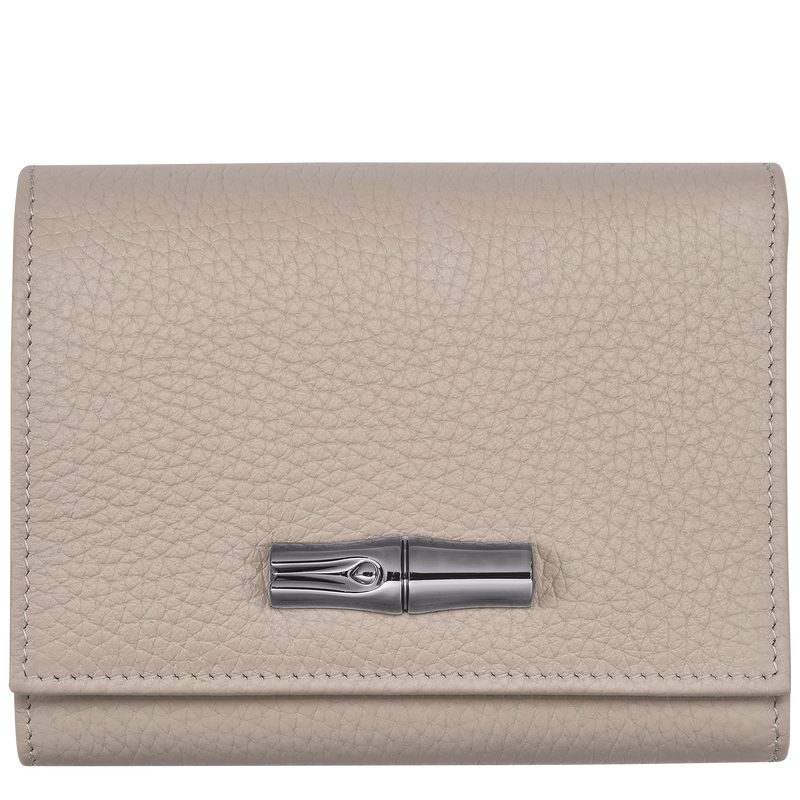 Brieftasche im Kompaktformat Le Roseau Essential , Leder - Hellgrau  - Ansicht 1 von 3