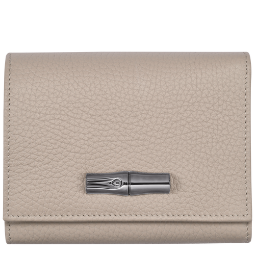 Brieftasche im Kompaktformat Roseau Essential , Leder - Hellgrau - Ansicht 1 von 3