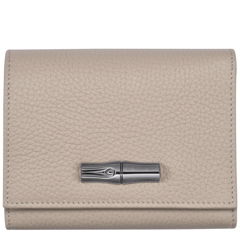 Brieftasche im Kompaktformat Roseau Essential , Leder - Hellgrau  - Ansicht 1 von 3