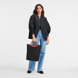 Le Pliage M Tote bag , Black - Canvas