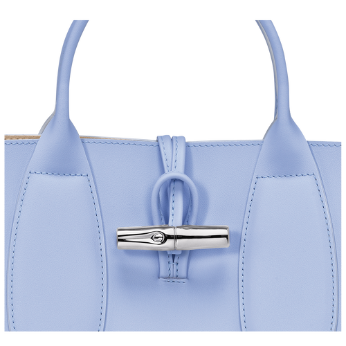 Roseau M トップハンドルバッグ スカイブルー / レッド - レザー 