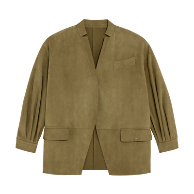 Jacket , Olive - Leather