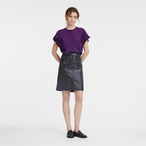 Skirt , Black - Lambskin - View 2 of  3