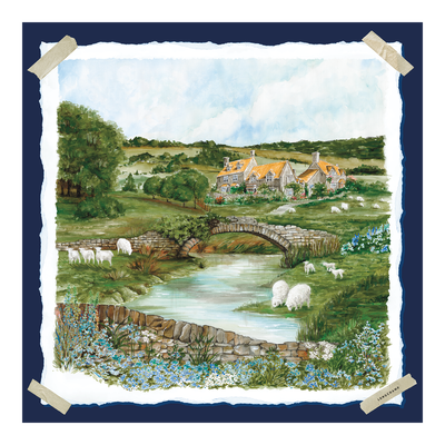 Foulard di seta 70 Pastoral Beauty , OTHER - Marine