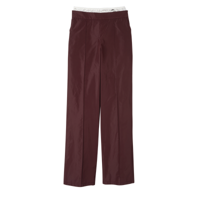 Straight pants with patch, Burgundy