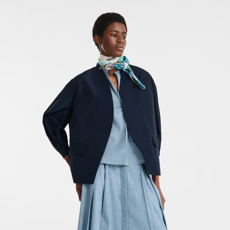 Kimono jacket , Navy - Technical taffeta  - View 4 of  5