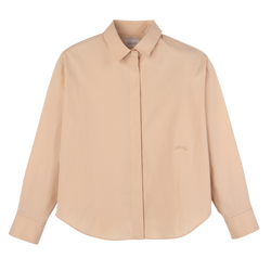Camisa , Popelina de algod&atilde;o - Creme