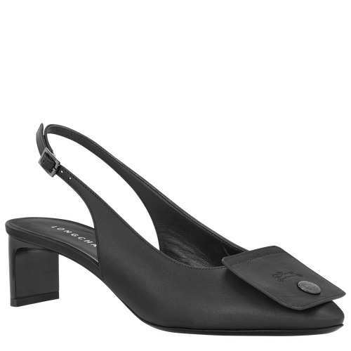 Le Pliage Xtra Zapatos de salón destalonados , Cuero - Negro - Vista 3 de 5