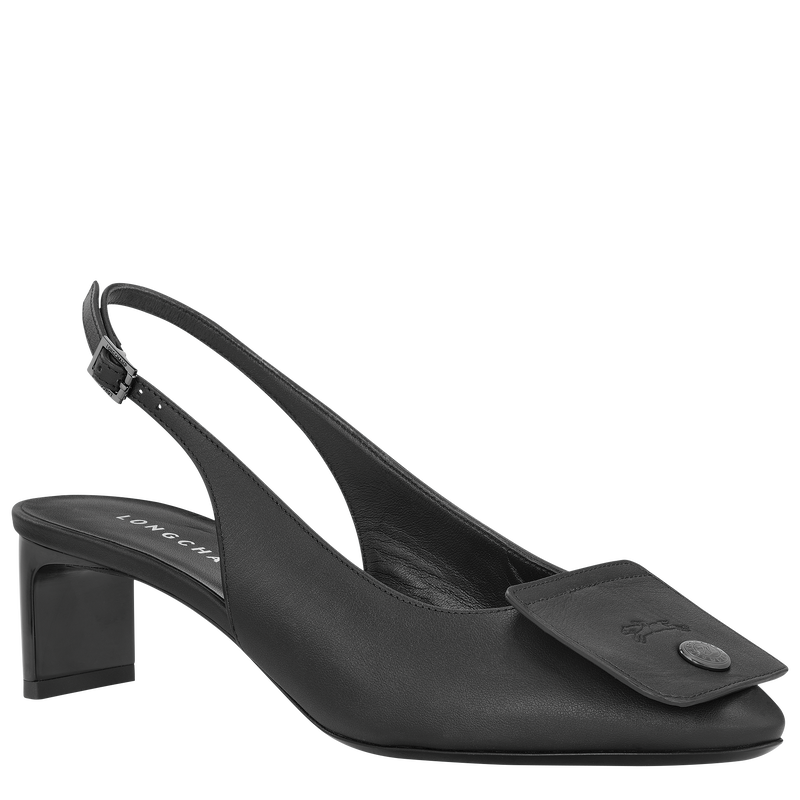 Le Pliage Xtra Slingback-pumps , Zwart - Leder  - Weergave 3 van  5