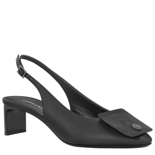 Le Pliage Xtra Slingback pumps , Black - Leather - View 3 of  5