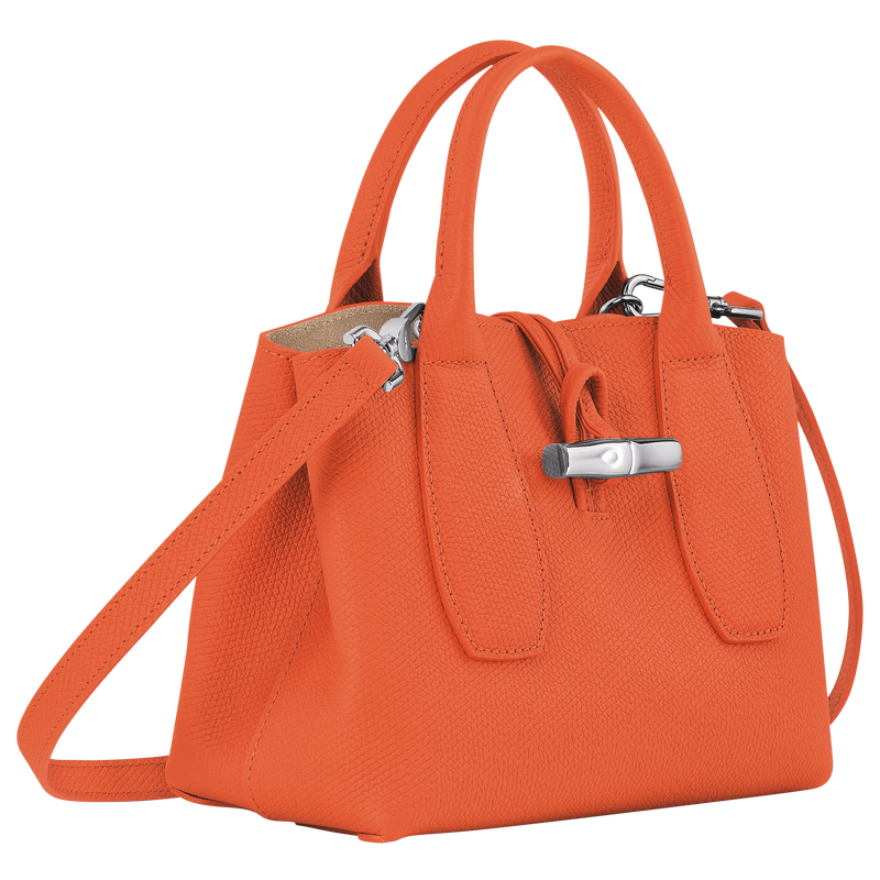 Roseau S Handbag , Orange - Leather  - View 3 of  7