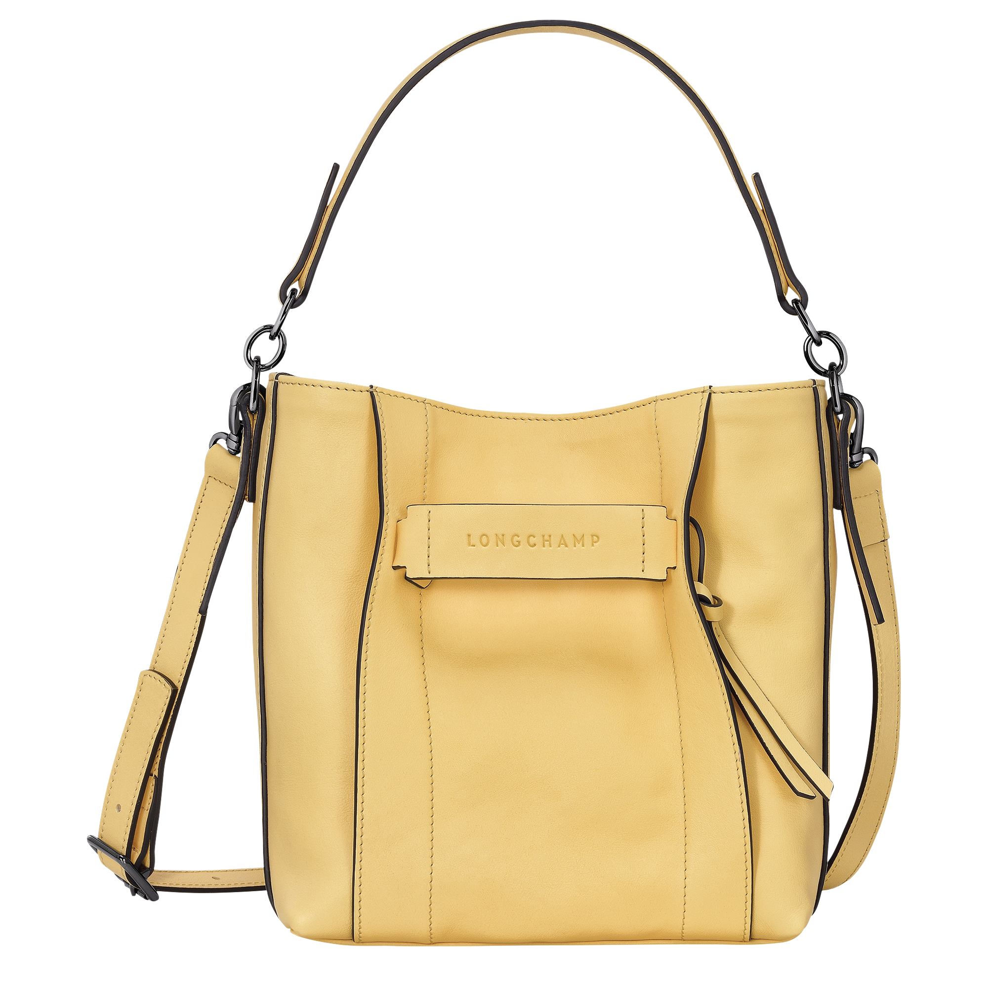 Longchamp 3D 斜背袋 S, 小麥白