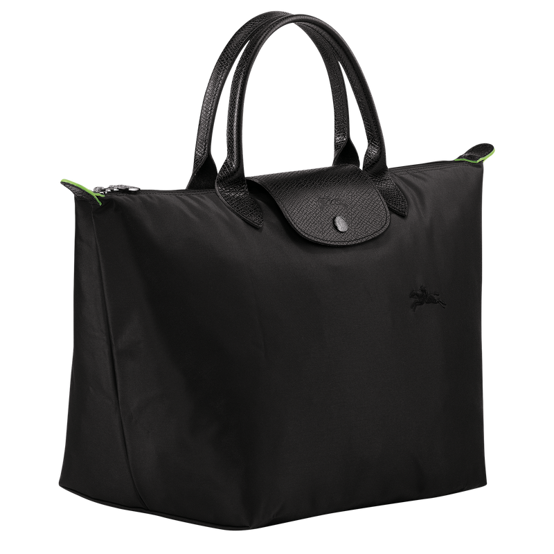 Le Pliage Green M Handbag Black Recycled canvas Longchamp US