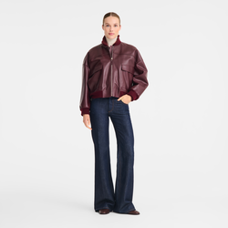Jacket , Burgundy - Leather