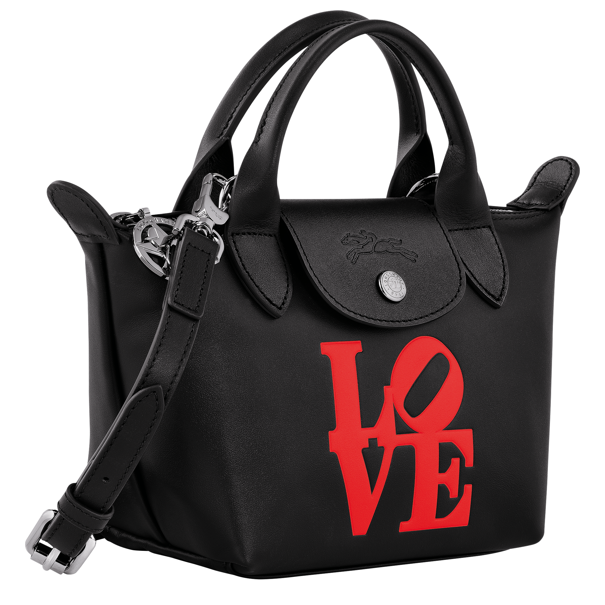 Longchamp x Robert Indiana Sac à main XS, Noir