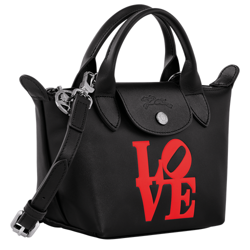 Sac à main XS Longchamp x Robert Indiana , Cuir - Noir - Vue 3 de 5