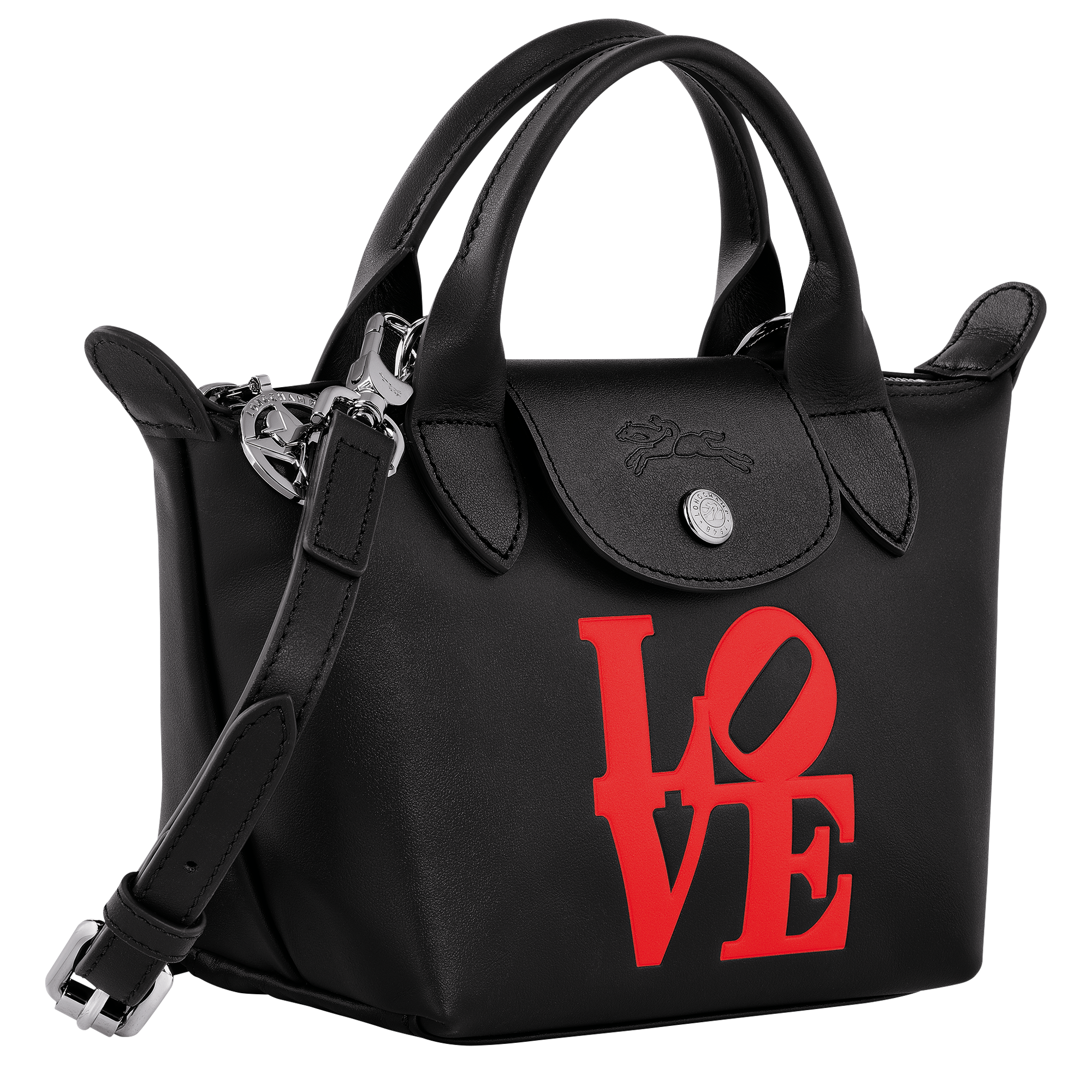 Longchamp x Robert Indiana Handbag XS, Black