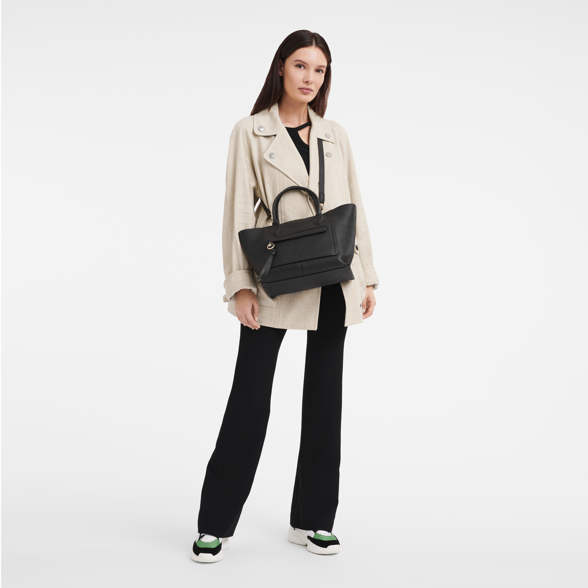 Mailbox M Handbag Black - Leather (10104HTA001) | Longchamp GB